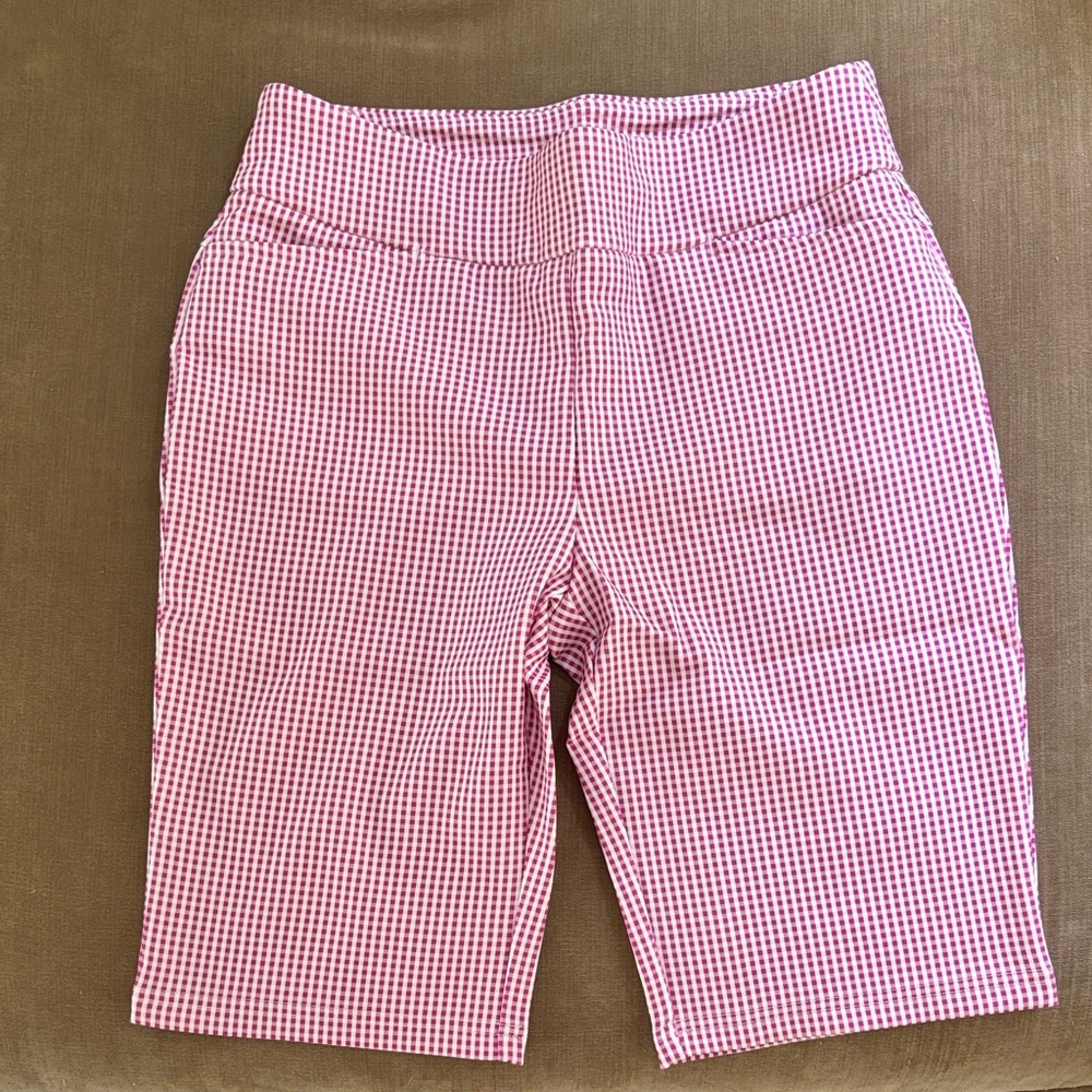 Women's Pink Checkered Bike Shorts